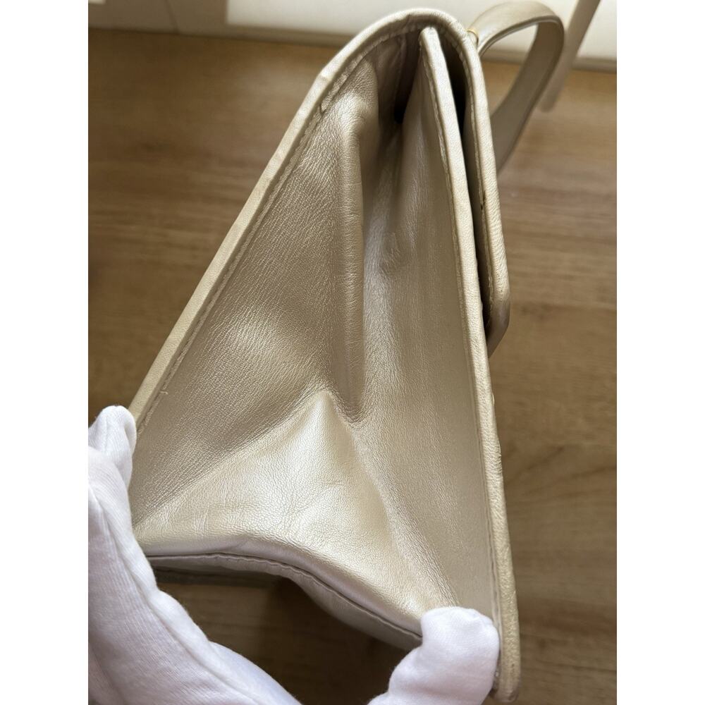 Bottega Veneta Rare‎ Vintage Intrecciato Top Handle Kelly Handbag Off White - Picture 7 of 16